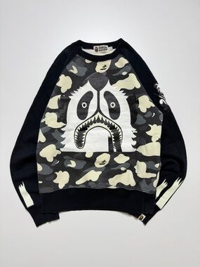 Bape Panda Camo Long Sleeve Pullover Crewneck Sweatshirt Mens Small